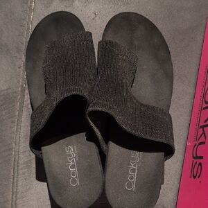 Corkys Women's Black Slide Sandals